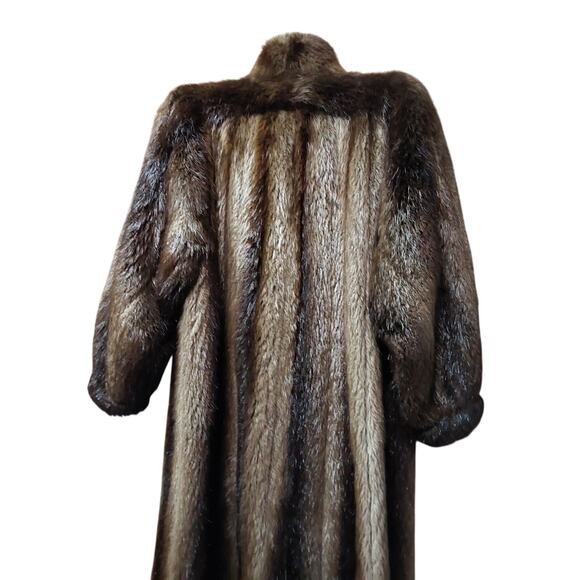 Ladies Vintage Beaver Fur Full Lenght Brown Jacket Size Xl by Weiss Furs - Picture 7 of 9